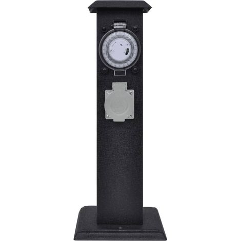 Pilier avec prise de jardin et minuterie Noir CFW32380 (1/5)