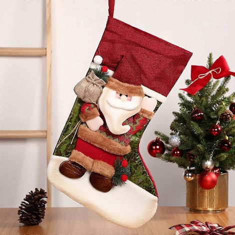 Chaussette de Noël WJTG, cadeau de Noël, motif de Noël, pendentif vieil homme, chaussette de Noël, décorations pour sapin de Noël (1/5)