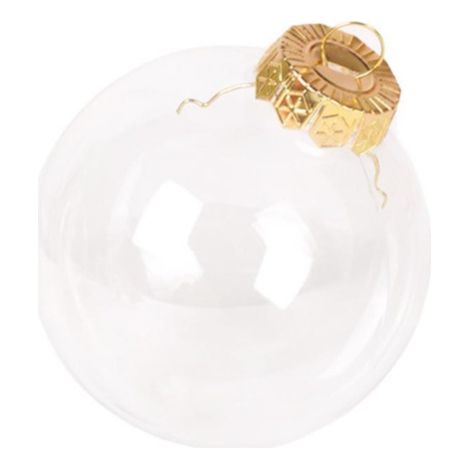 Boules de Noël transparentes de 6 cm (2,36 po) en plastique transparent, à remplir soi-même, pour mariages, fêtes et festivals. (1/5)