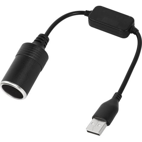 Câble convertisseur USB A mâle vers prise allume-cigare femelle 12 V pour enregistreur de conduite, chien électronique (1/5)
