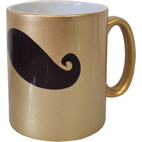 Mug moustache doré 300 ml cadeau homme papa collègue (1/2)