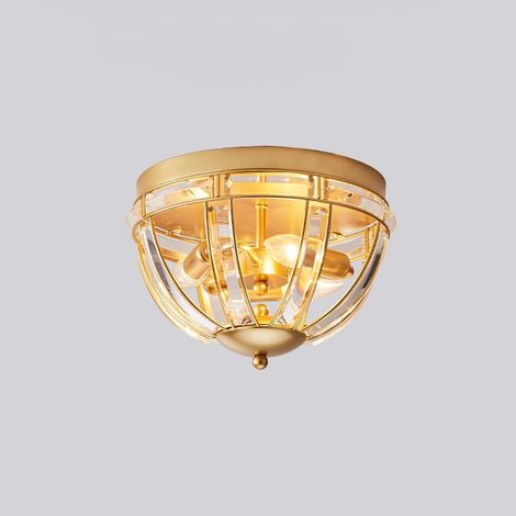 Plafonnier en cristal moderne maison chambre à coucher près des luminaires de plafond vestiaire intérieur plafonnier encastré salon nordique couloir plafonnier luminaire (Or Lumière tricolore) (1/3)