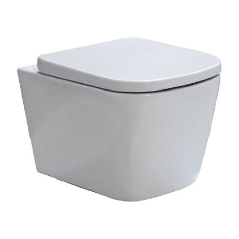 WC Tratto Sospeso Senza Brida 49,5X36,5 cm Bianco Lucido