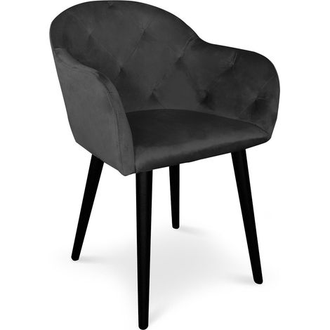 Chaise / Fauteuil Honorine Velours Noir
