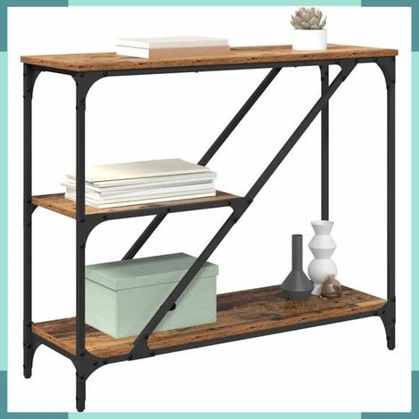 Table console - 882799 - Bois d'ingénierie - 3 étagères - 88,5 x 30 x 75 cm (1/5)