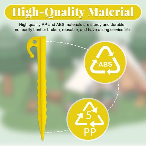 Piquet De Tente En Plastique - 18 cm - Design Spiralé Et Forme Y - Pour Tente De Camping Toile De Pluie Bâche Anti-Weed - Lot De 20 (1/5)