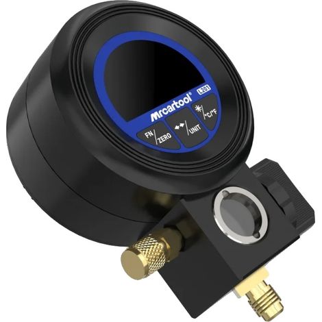 Manometro per refrigerante, materiali ad alta resistenza, compatibile con R-404A, R-1234yf, R-22 e R-134A, intervallo di prova della pressione da 0 kPa a 6000 kPa, limite di sovraccarico 10000 kPa, am (1/5)