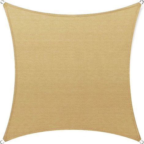 Cool Area Voile d'ombrage Rectangulaire 2x2m Toile Ombrage UV Protection pour Patio Jardin, Terrasse,Extérieur, Balcon,Couleur Sable (1/5)