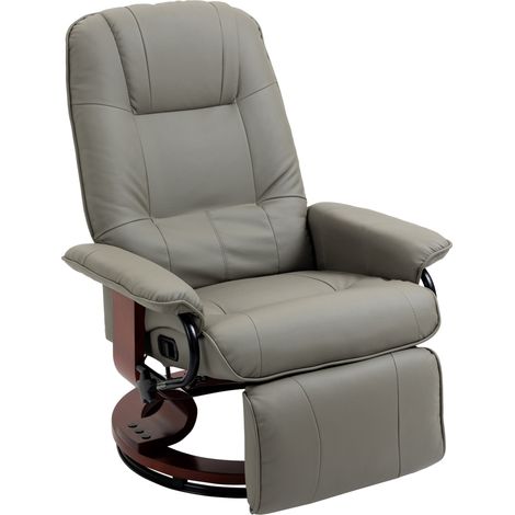 Sillón TV eléctrico reclinable 145° con reposapiés, polipiel, gris 78 x 87 x 100 cm (1/5)