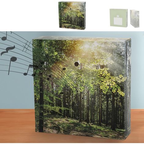 Soundbox 'Wald' Sensore di movimento 12 x 12 x 3,5 cm cartone plastica canto degli uccelli regolabile (1 x Soundbox Wald)