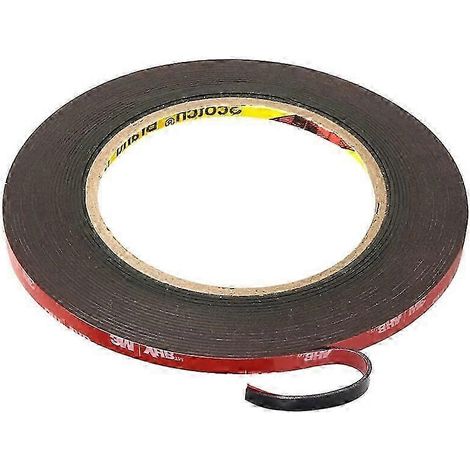 Ruban adhésif double face extra fort 3M 3 m x 6 mm, noir, étanche, résistant aux hautes températures (1/5)