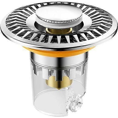 Bouchon d'évier escamotable en acier inoxydable 304, couvercle de lavabo, filtre anti-obstruction, convient aux éviers de salle de bain et de cuisine. (33-4 (1/5)