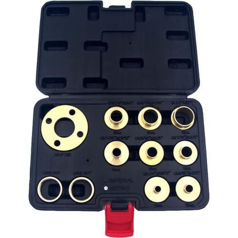 Ensemble de Douilles de Guidage de routeur métrique Premium Kit de Guides de routeur de modèle en Laiton avec Kit de Douille de Guide d'adaptateur d'écrou de Blocage 11 pièces/Ensemble (1/5)
