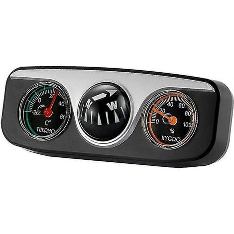 Praktisches 3-in-1-Auto-Armaturenbrett-Thermometer, Hygrometer und Navigationskugel