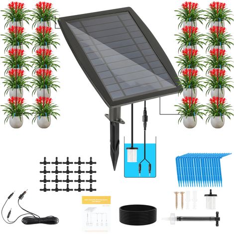 Randaco Solar Bewässerungssystem automatisch Automatische Pflanzenbewässerung für Garten, Balkon & Gewächshaus