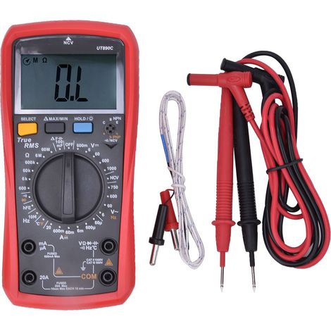 UT890C 6000 compteurs multimètre numérique multifonction True RMS, gamme manuelle UNI T, mesure tension/courant/résistance (1/5)