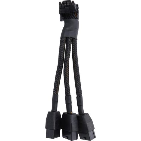 16-Pin auf 3 x 8-Pin PCIe GPU-Verlängerungskabel - 16-Pin auf 12+4-Pin 90° abgewinkelter Stromadapter (Typ B) (1/5)