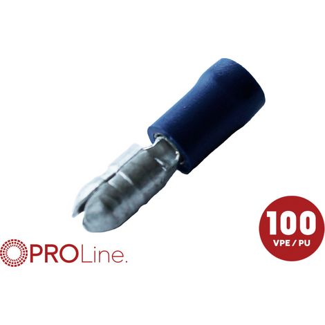 ACV 340025-2-0-p Cosse cylindrique mâle Ø de la broche: 5.0 mm entièrement isolé bleu 1 pc(s) Piece