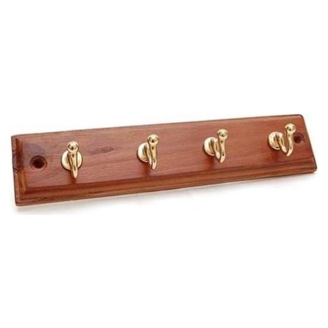 Gancio a Muro Classic Legno Noce Acciaio Oro Posti 4 5 Pezzi