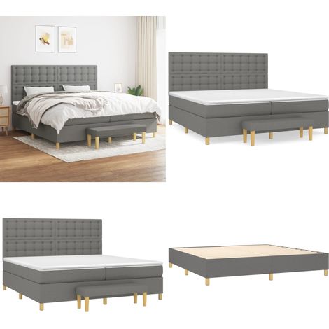 Boxspringbett mit Matratze Dunkelgrau 200x200 cm Stoff - Boxspringbett - Doppelbett - Bettenrahmen - Schlafraum - Schlafzimmer Dekoration - Home & Living (1/5)