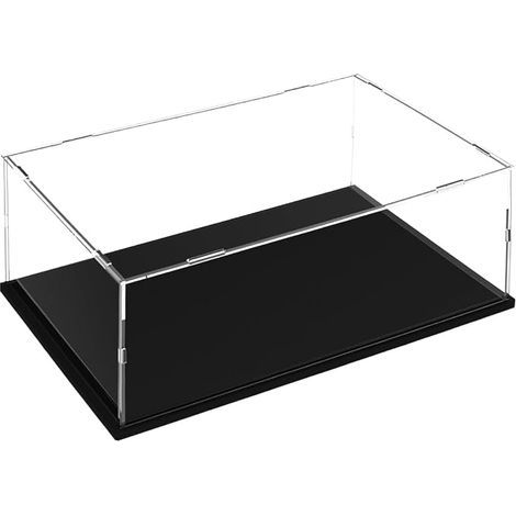 Vitrine Acrylique, Boite Vitrine pour Collection avec Base Noire, Boîte de Rangement Transparente pour Figurines, Objets De Collection, Stockage à Domicile (35cmx25cmx15cm)