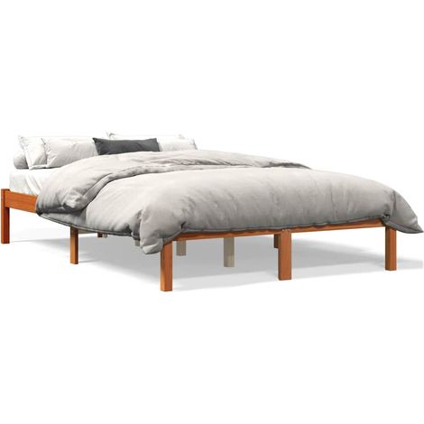 Maison Exclusive - Cama sin colchón madera maciza de pino marrón (1/5)