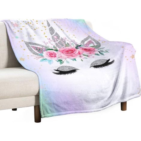 Couverture En Polaire - 100 % Polyester - Pour Enfants - Motif Licorne - 40 x 50 Pouces - Idéale Pour La Sieste À L'École Ou Au Lit - 1 Pièce (1/5)