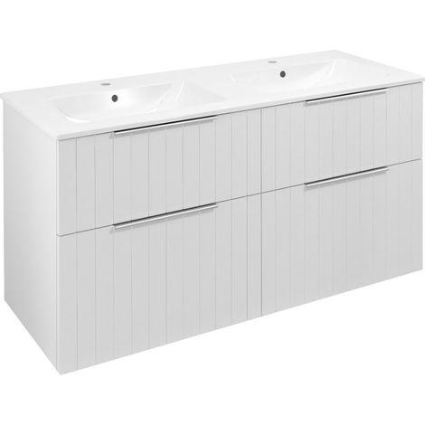 CIRASA STRIP meuble vasque 118,4x64x46cm, blanc mat