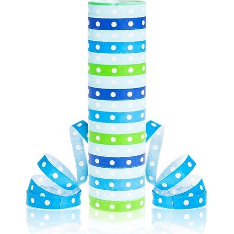 Serpentine a pois e righe blu-verdi 4m