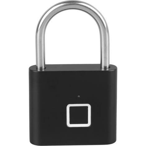 Cadenas biométrique électronique sans clé, étanche, à empreinte digitale, Bluetooth, compatible avec l'application TUYA et rechargeable par USB (noir).