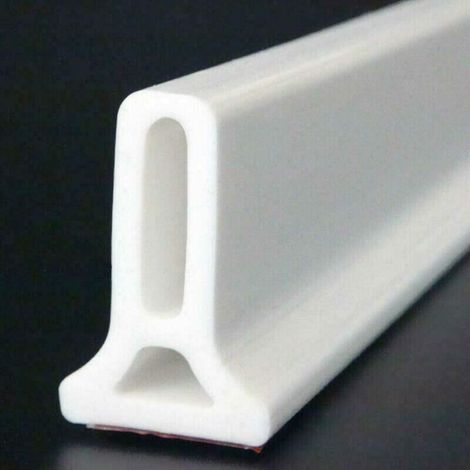 Foldable shower barrier and water retention system to keep water inside the threshold, 1 meter, white (1/5)