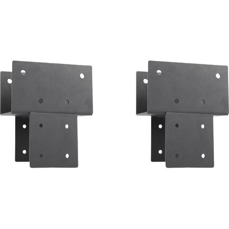 Lot de 2 capuchons de colonne en métal robuste pour poteaux de 10 x 10 cm, connecteur de poutre de tonnelle avec trous pré-percés pour clôture extérieure, pavillon de 8,9 x 8,9 cm, noir (1/5)