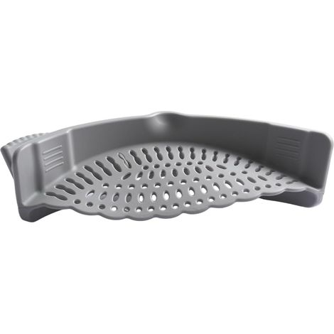 Passoire universelle en silicone pour casserole, poêle et bol, passoire pour pâtes, légumes et fruits, 22 x 9 x 6 cm (1/5)