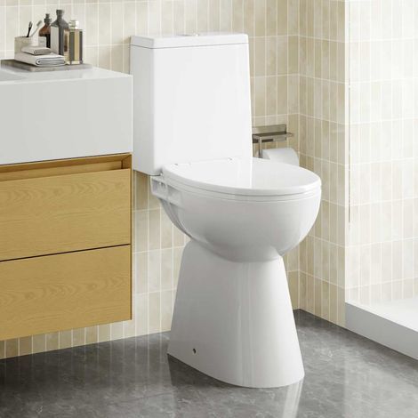 WC sans bride, surélévation de 7 cm, fermeture amortie, céramique, blanc (1/5)