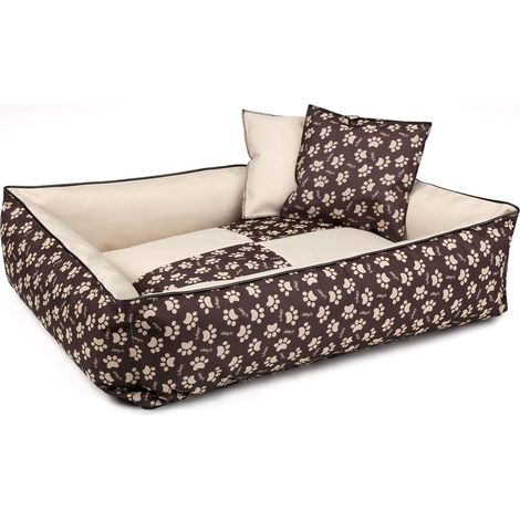 2en1, Beige/Brun, M env. 70x55 cm,Panier Corbeille, lit pour Chien, Coussin de Chien (1/5)