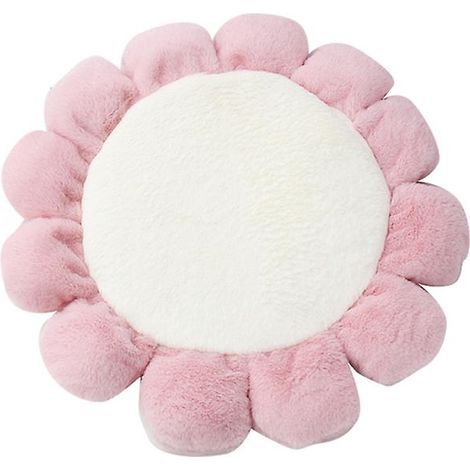 Cojín de red para mascotas, alfombra nido para interiores, forma de flor artificial, alfombra de felpa cálida, accesorios para la caseta de mascotas para gatos y perros (blanco) (1/3)