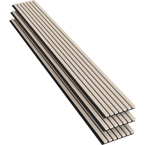 Lot de 3 - 260 x 30 cm - Ep. 21 mm chêne naturel panneaux muraux décoratifs et acoustiques en bois de la gamme Ocean (1/5)