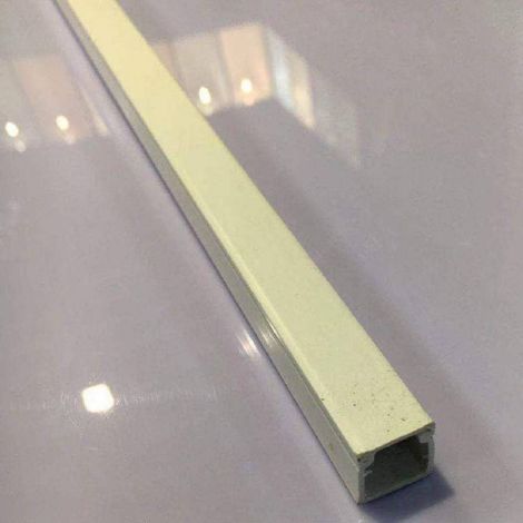 TrAdE Shop Traesio - Set 2 Canalina Passacavo Singola 2 Mt 15 X 17 Mm Bianco Portacavi Singolo 61135 -