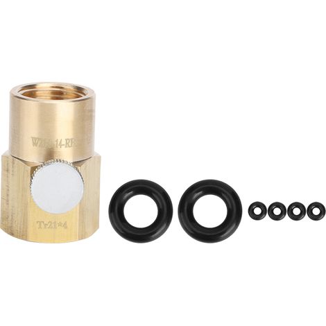 Adaptateur Tr21x4 vers W21.8-14-RH pour bouteille CO2 eau gazeuse, valve de remplissage et raccord. (1/5)