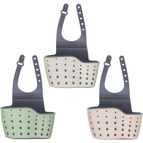 3 Pcs Supports d'Éponge Pour Évier De Cuisine à Suspendre, Éponge à Savon Égouttoir Panier Suspendu, Panier de Rangement Pour (1/4)