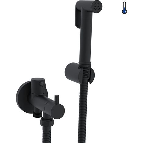 Kibath Grifo WC HIGIENE ÍNTIMA 1 agua NEGRO MATE fabricado en latón