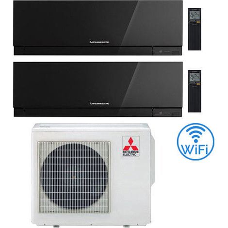 Mitsubishi Kirigamine Zen Wifi Schwarz Dual Split Inverter Klimaanlage 12000 + 18000 BTU mit E.U. MXZ-3F54VF Klasse A+++ /A++ NEU