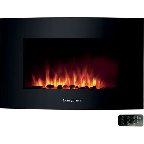 Beper RI.503 – Caminetto Elettrico da Parete, con Telecomando, Effetto Fiamma con 5 Livelli d’Intensità, Timer Settimanale, Modalità Riscaldante con Impostazione della Temperatura, 52 x 66 x 15 cm (1/4)