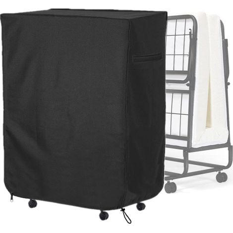 Housse de rangement pour lit pliant, 33 pouces, avec fermeture éclair métallique et cordon réglable, anti-poussière et imperméable, housse épaisse pour lit de camp, lit escamotable. (1/5)