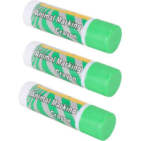 Lot de 3 crayons verts pour marquer les animaux de la ferme (cochons, bovins, vaches, moutons). (1/3)