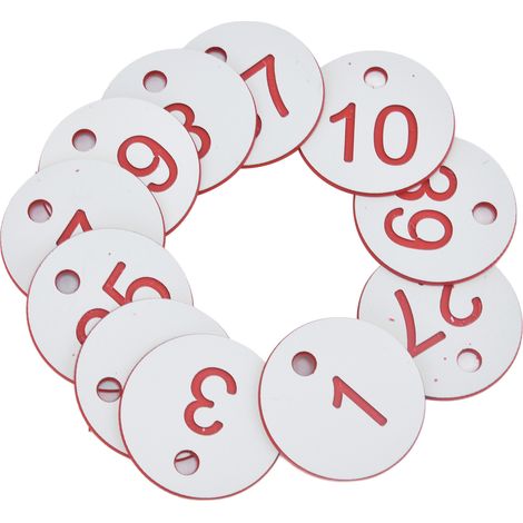 50 étiquettes rondes numérotées en ABS avec trou pour ruches, fournitures apicoles, blanches, de 1 à 50 (1/5)