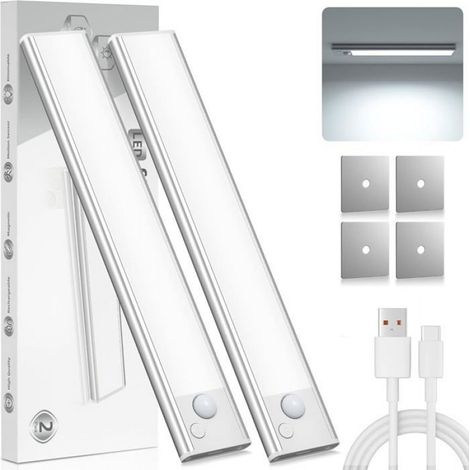Lampe LED Rechargeable Cuisine - Sans Fil Mouvement Detecteur Lumiere Interieur Sous Meuble Placard Eclairage (1/4)