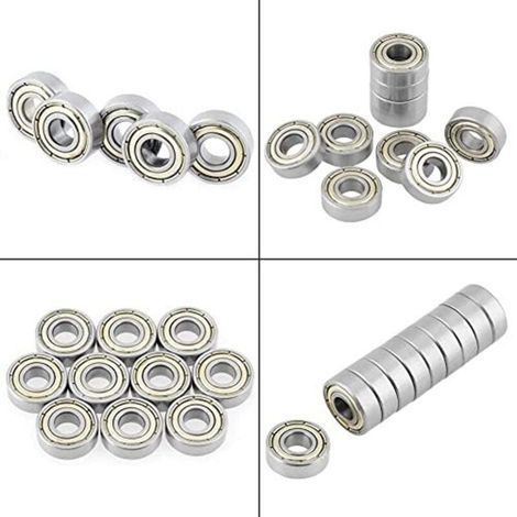 10 Pièces Roulement à Billes 696ZZ Acier Inoxydable 440C 6x15x5 mm (1/4)