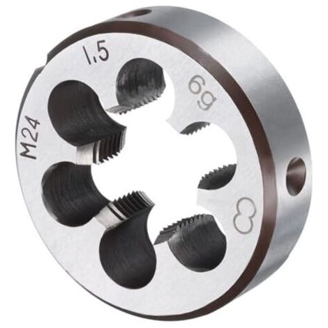Filière à filetage rond M24 x 1,5, filetage métrique à droite, en acier allié, outil de réparation de filetage