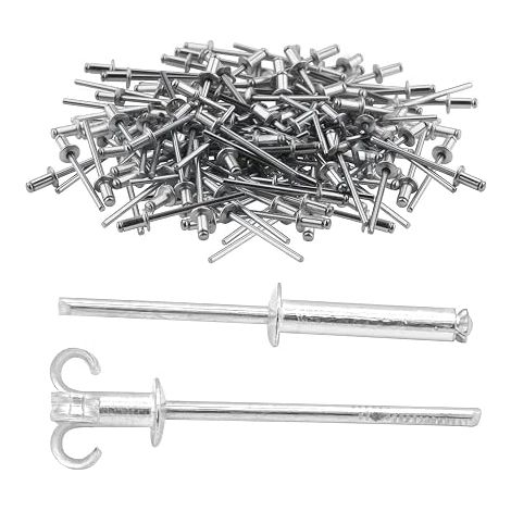 Rivets 4 x 12 mm, 100 Pieces Aluminium Blind Rivets Iron Core (1/5)